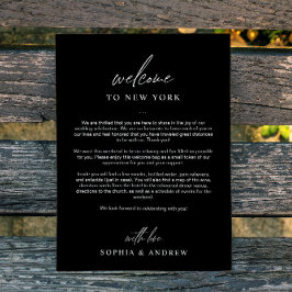 Välkomstkort för svartvitt Itinerärt tack Inbjudningar