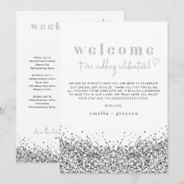 Välkomstkort för tidslinjen Brev i REGINA Silver Inbjudningar