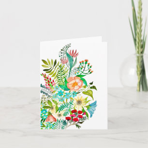 Välkomstkort för vattenfärgblommor med välgörenhet kort
