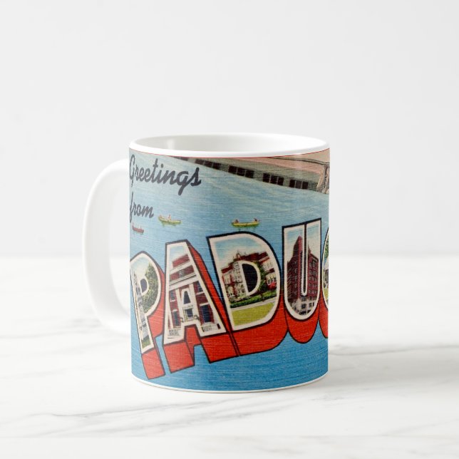 Välkomstkort från Paducah KY Kaffemugg (Framsida vänster)