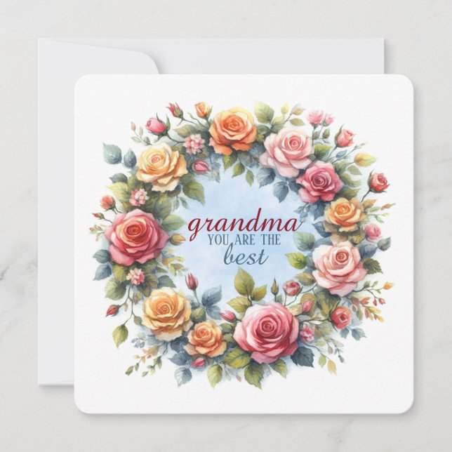 Välkomstkort Konsttryck "MORMOR du är den BÄSTA" Kort (Framsida)