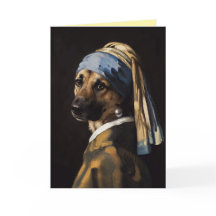 Välkomstkort med tysk schäferhund med pärlörhänge