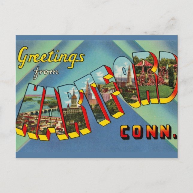 Välkomstkort till Hartford Connecticut Vykort (Framsida)