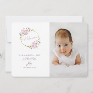 Välkomstkrans Foto Birth Announcement Meddelande