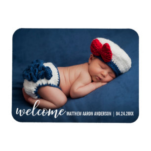 Välkomstkungörelse Ny Baby Modern W Magnet
