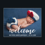 Välkomstkungörelse Ny Bebis Modern Meddelande Vykort<br><div class="desc">Välkommen Ny Bebis Modern Julkort</div>