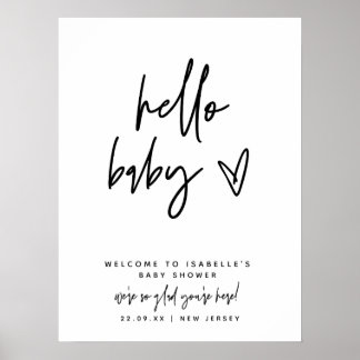 Välkomstmärkesprogrammet för hälsningsskylten Baby Poster