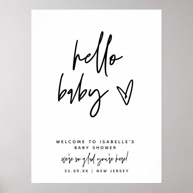 Välkomstmärkesprogrammet för hälsningsskylten Baby Poster (Framsidan)