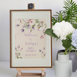 Välkomstmärkesskylt för Magnolia Blooms Baby Showe Poster