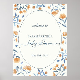 Välkomstmärkesskylt för Wildblommor Boho Baby Show Poster