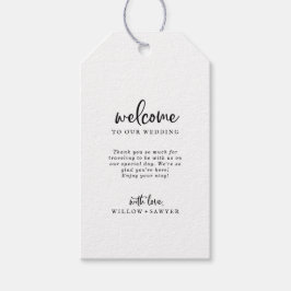 VälkomstMärkre för Rustic Script Bröllop Presentetikett