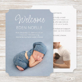 Välkomstmeddelande för foto till vit skript