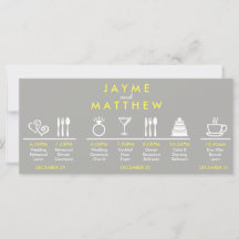 Välkomstmeddelande för grått och Gult Bröllop