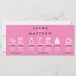 Välkomstmeddelande för marint blått Rosa Bröllop i