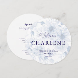 Välkomstmeny för Dusty Blue Round Möhippa Meny