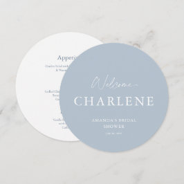 Välkomstmeny för Dusty Blue Round Möhippa Meny