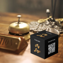 Välkomstmeny för QR-logotypen på bord