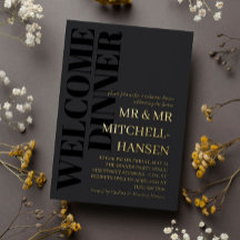 Välkomstmiddag för Charoal Black & Guld Typography