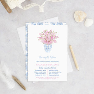 Välkomstmiddag för Chinoiserie Rosa Bröllop Rehear Inbjudningar