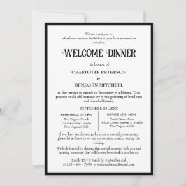 Välkomstmiddag för enkel svartvitt inbjudningar