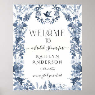 VälkomstMöhippa för Chinoiserie Blue Blommigt Poster
