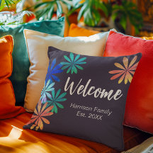 VälkomstMörk för blommigt Family Namn - etablerat