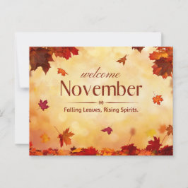 Välkomstnovember höst vykort
