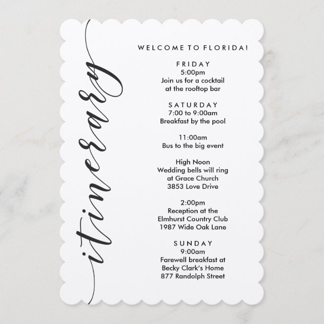 Välkomstpaket Bröllop Intervall- och informationsk Program (Framsida)