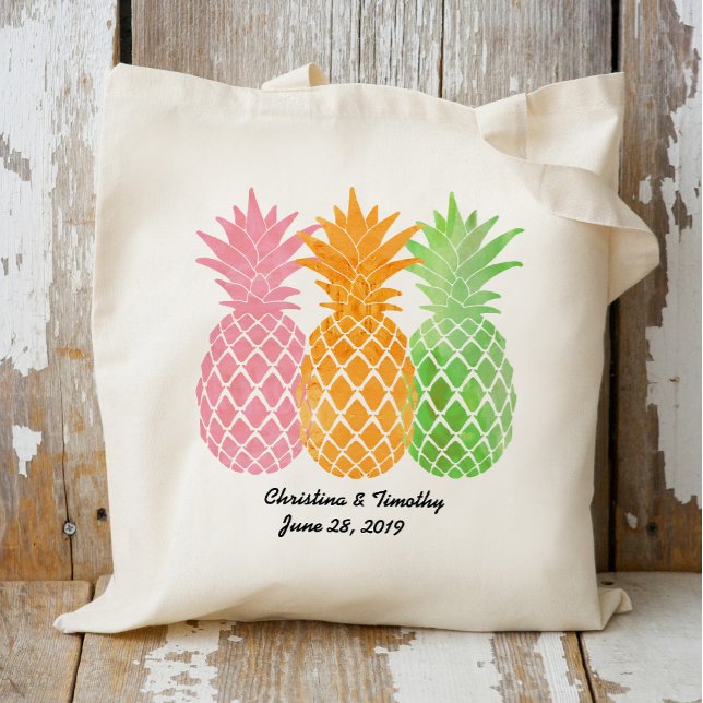 Välkomstpaket för ananas Bröllop|Bröllopunskap Tygkasse (Skapare uppladdad)