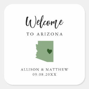 Välkomstpåse eller -låda för Färg Arizona Bröllop Fyrkantigt Klistermärke