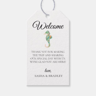 Välkomstpåse för Botaniska sjöhästen Bröllop Presentetikett