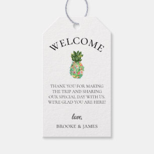 Välkomstpåse för botaniskt ananas presentetikett
