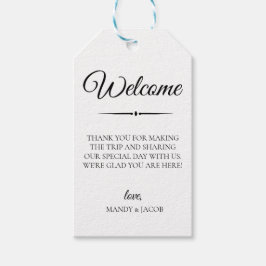 Välkomstpåse för Bröllop med enkel blomma Presentetikett