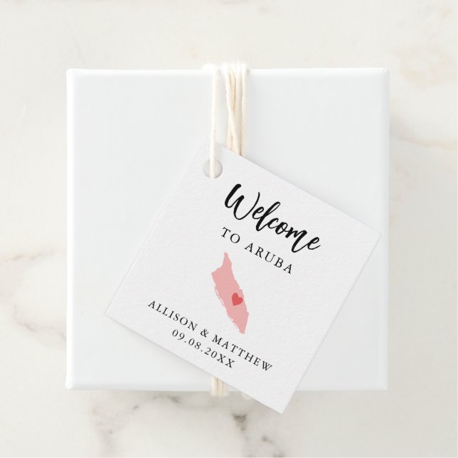 Välkomstpåse för Färg Aruba Bröllop Gåvor Etiketter (På plats)