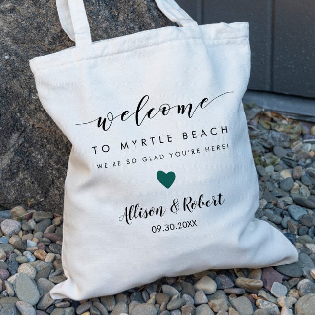 Välkomstpåse för Färg Heart Destination Wedding Ba Tygkasse (Skapare uppladdad)