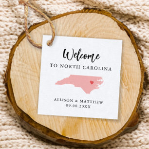 Välkomstpåse för Färg North Carolina Bröllop Gåvor Etiketter