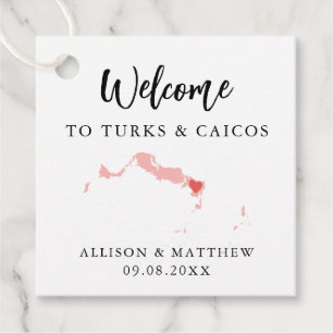 Välkomstpåse för Färg Turks och Caicos Bröllop Gåvor Etiketter