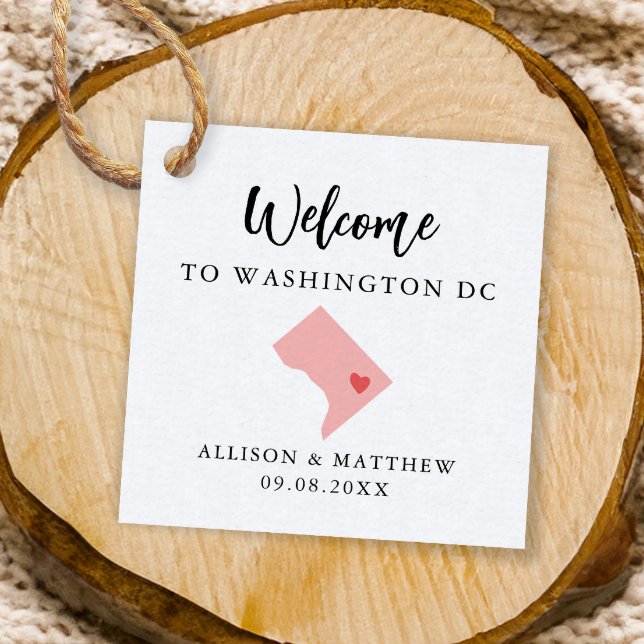 Välkomstpåse för Färg Washington DC Bröllop Gåvor Etiketter (Skapare uppladdad)
