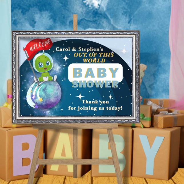 VälkomstPoster för Alien Baby Shower Poster (Skapare uppladdad)
