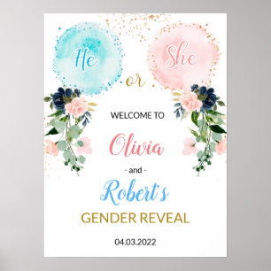 VälkomstPoster för Balloons Gender-visning Poster