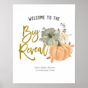 VälkomstPoster för blommigt White Pumpkin Gender R Poster