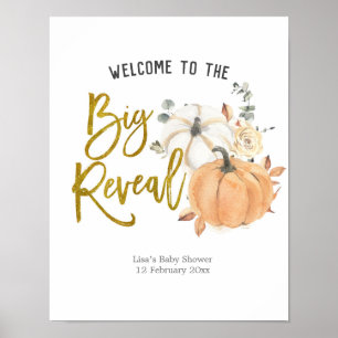 VälkomstPoster för blommigt White Pumpkin Gender R Poster