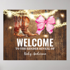VälkomstPoster för Boots eller Bows Gender Reveal  Poster