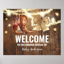 VälkomstPoster för Boots eller Bows Gender Reveal