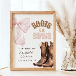 VälkomstPoster för Boots eller Bows Gender Reveal Poster