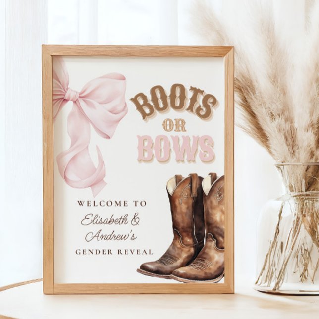 VälkomstPoster för Boots eller Bows Gender Reveal Poster (Skapare uppladdad)