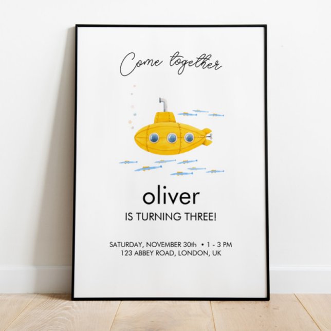 VälkomstPoster för gult Subsea Barns födelsedag Poster (Skapare uppladdad)