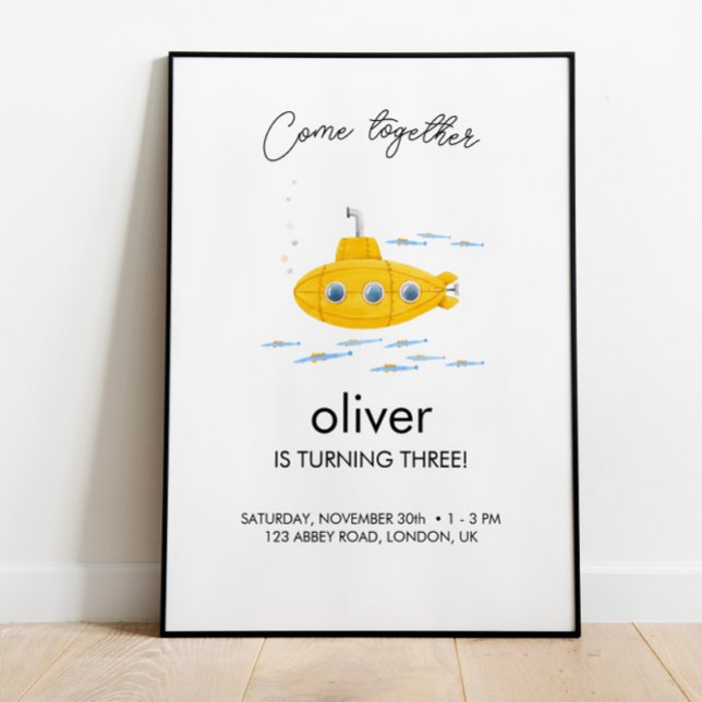 VälkomstPoster för gult Subsea Barns födelsedag Poster (Skapare uppladdad)
