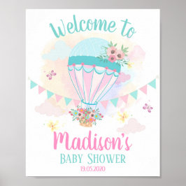 VälkomstPoster för luftballong Baby Shower Poster