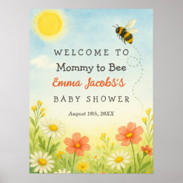VälkomstPoster för mamma till Bee Baby Shower Poster